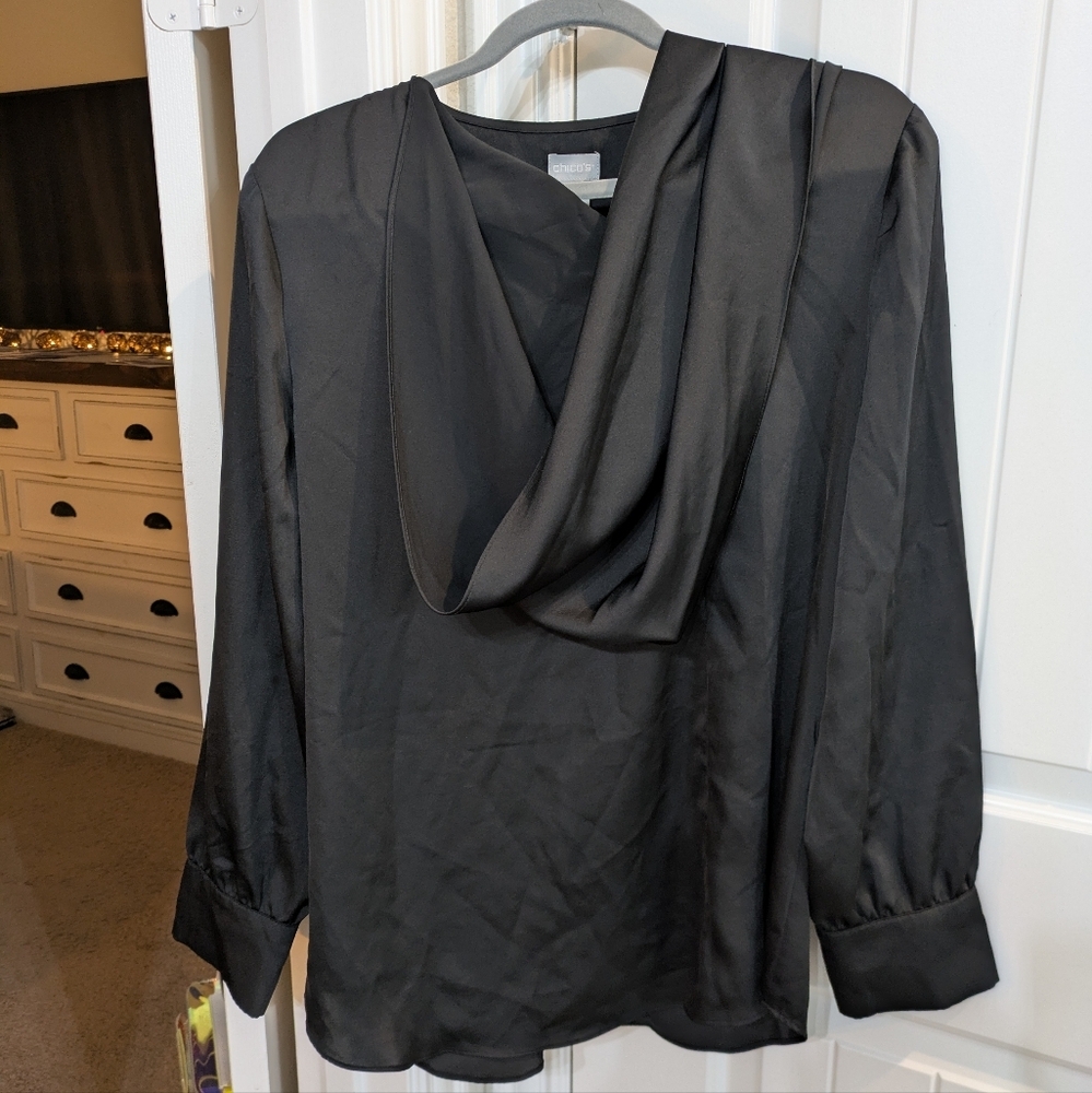Black Long Sleeved Chico's Blouse